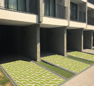 BAU Paver mosaic — 주차장·광장 시공 사례