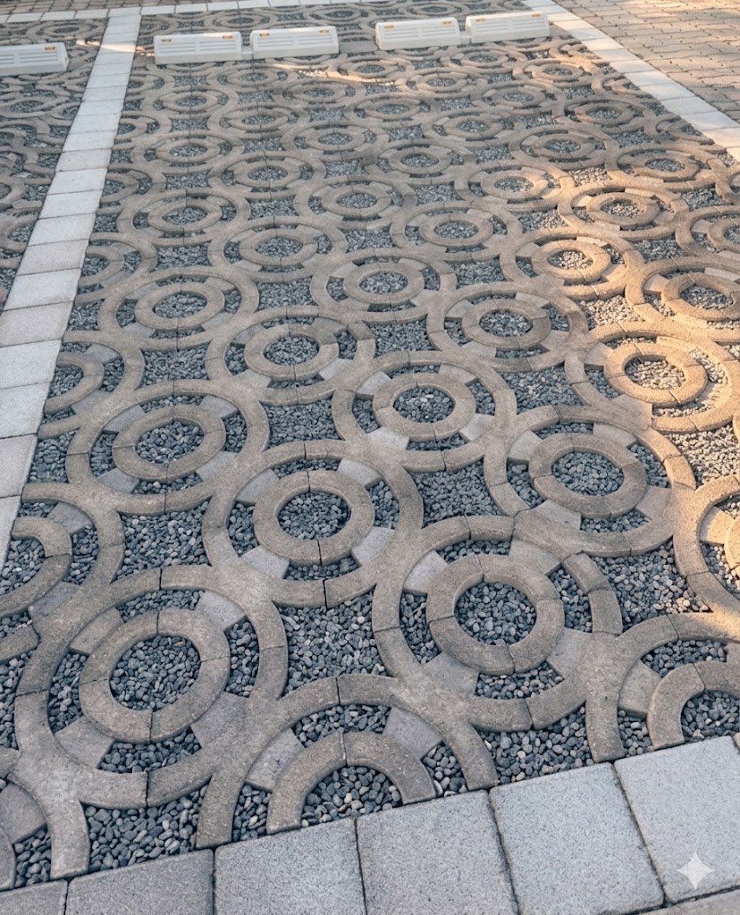 BAU Paver mosaic — 주차장·광장 시공 사례
